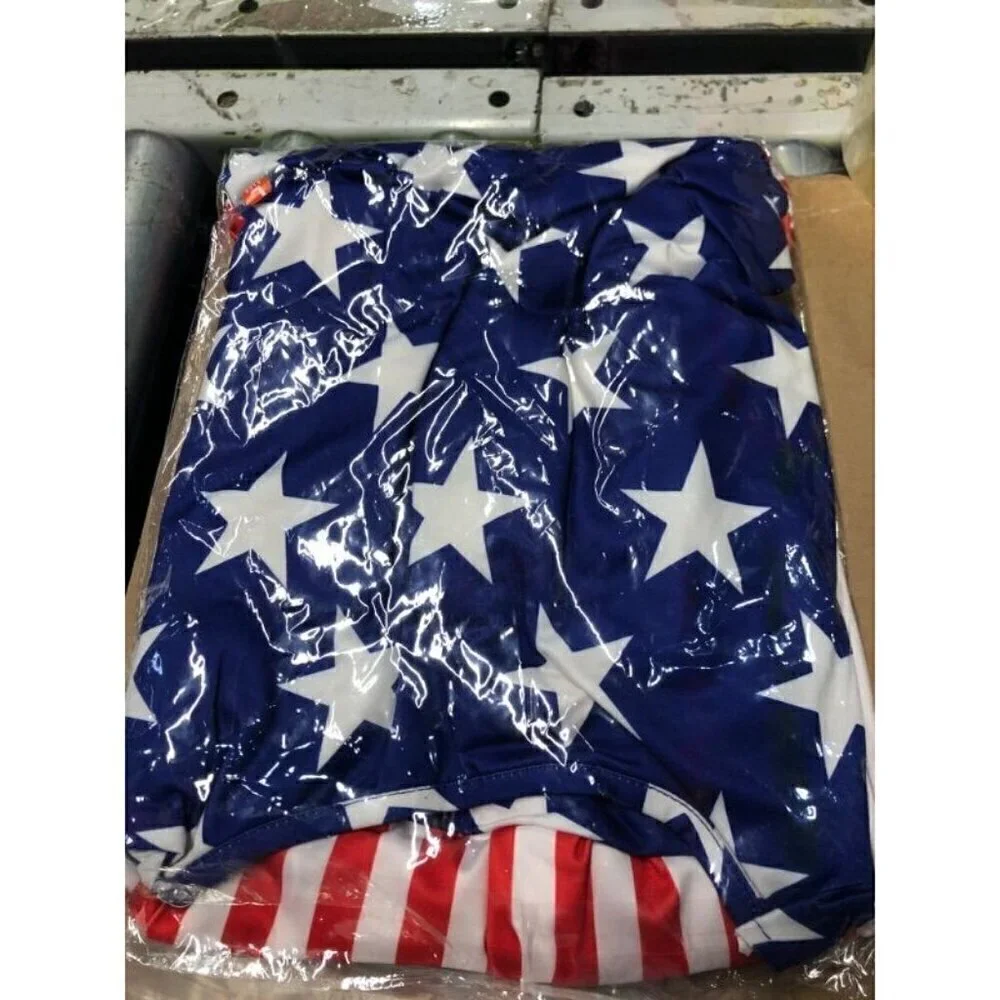 4 Pc Patriotic Costume 4th of July Outfit for Kids  Dress Apron Cap Large